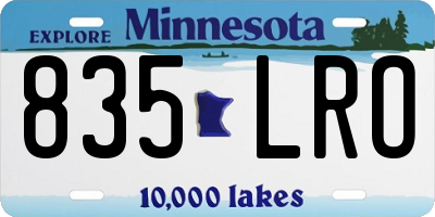 MN license plate 835LRO