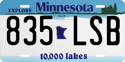MN license plate 835LSB