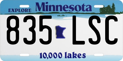 MN license plate 835LSC
