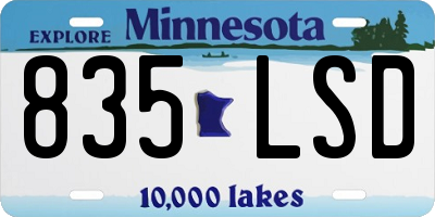 MN license plate 835LSD