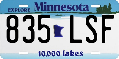 MN license plate 835LSF