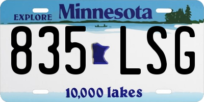 MN license plate 835LSG