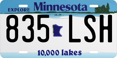 MN license plate 835LSH
