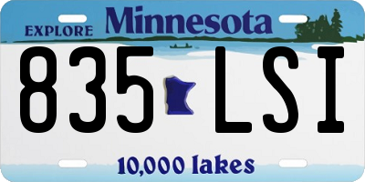 MN license plate 835LSI
