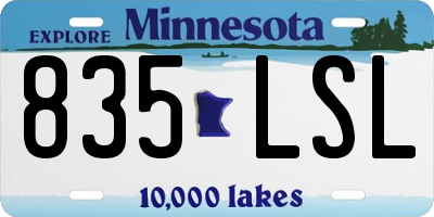 MN license plate 835LSL