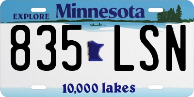 MN license plate 835LSN