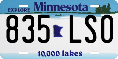 MN license plate 835LSO