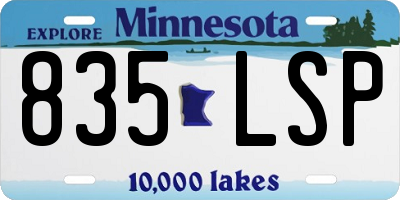 MN license plate 835LSP