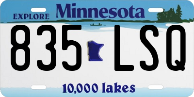 MN license plate 835LSQ