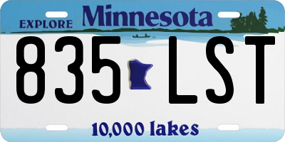 MN license plate 835LST