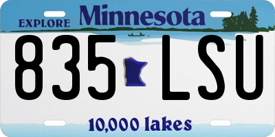 MN license plate 835LSU