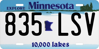 MN license plate 835LSV