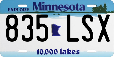 MN license plate 835LSX