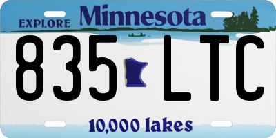 MN license plate 835LTC
