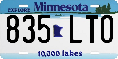 MN license plate 835LTO