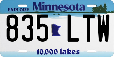 MN license plate 835LTW