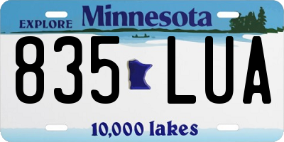 MN license plate 835LUA