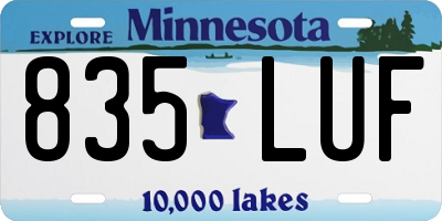 MN license plate 835LUF