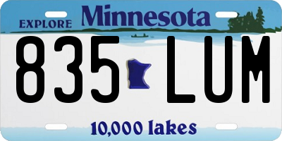 MN license plate 835LUM