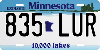 MN license plate 835LUR