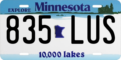 MN license plate 835LUS