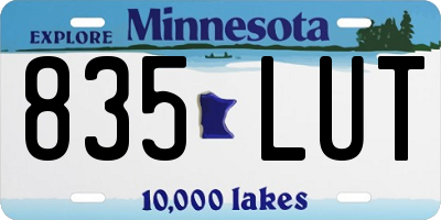 MN license plate 835LUT