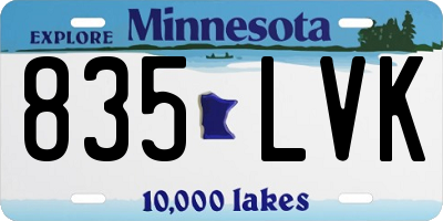MN license plate 835LVK