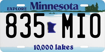 MN license plate 835MIO
