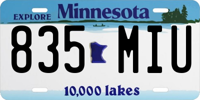 MN license plate 835MIU