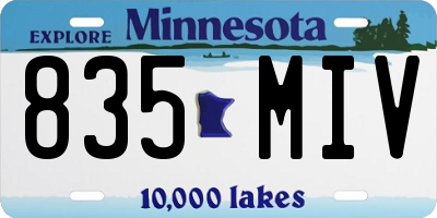 MN license plate 835MIV