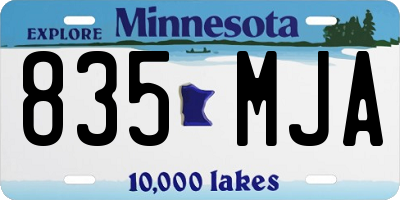 MN license plate 835MJA