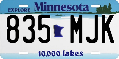 MN license plate 835MJK