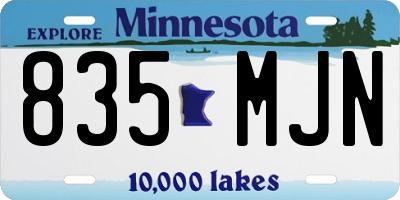 MN license plate 835MJN