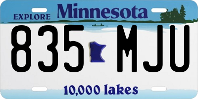 MN license plate 835MJU