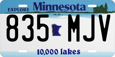 MN license plate 835MJV