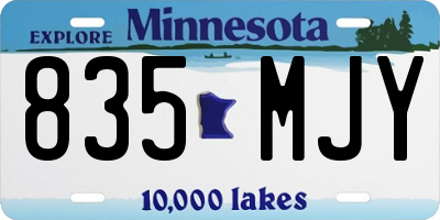 MN license plate 835MJY