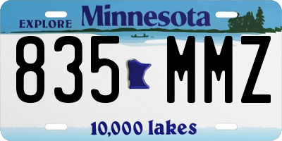 MN license plate 835MMZ