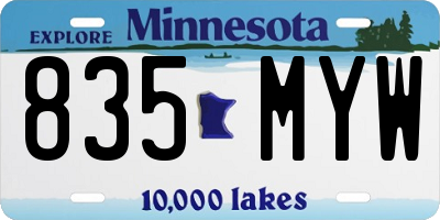 MN license plate 835MYW