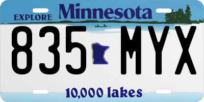 MN license plate 835MYX