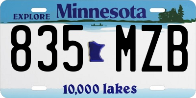 MN license plate 835MZB