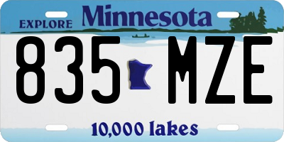 MN license plate 835MZE