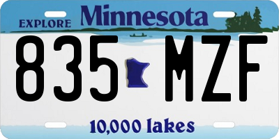 MN license plate 835MZF
