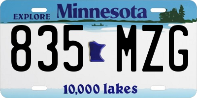 MN license plate 835MZG