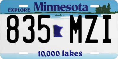 MN license plate 835MZI