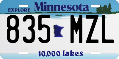 MN license plate 835MZL