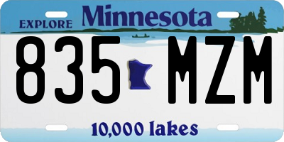 MN license plate 835MZM
