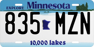 MN license plate 835MZN