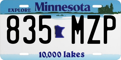 MN license plate 835MZP