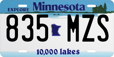 MN license plate 835MZS