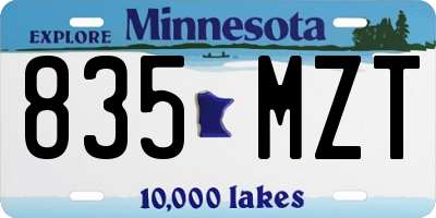MN license plate 835MZT